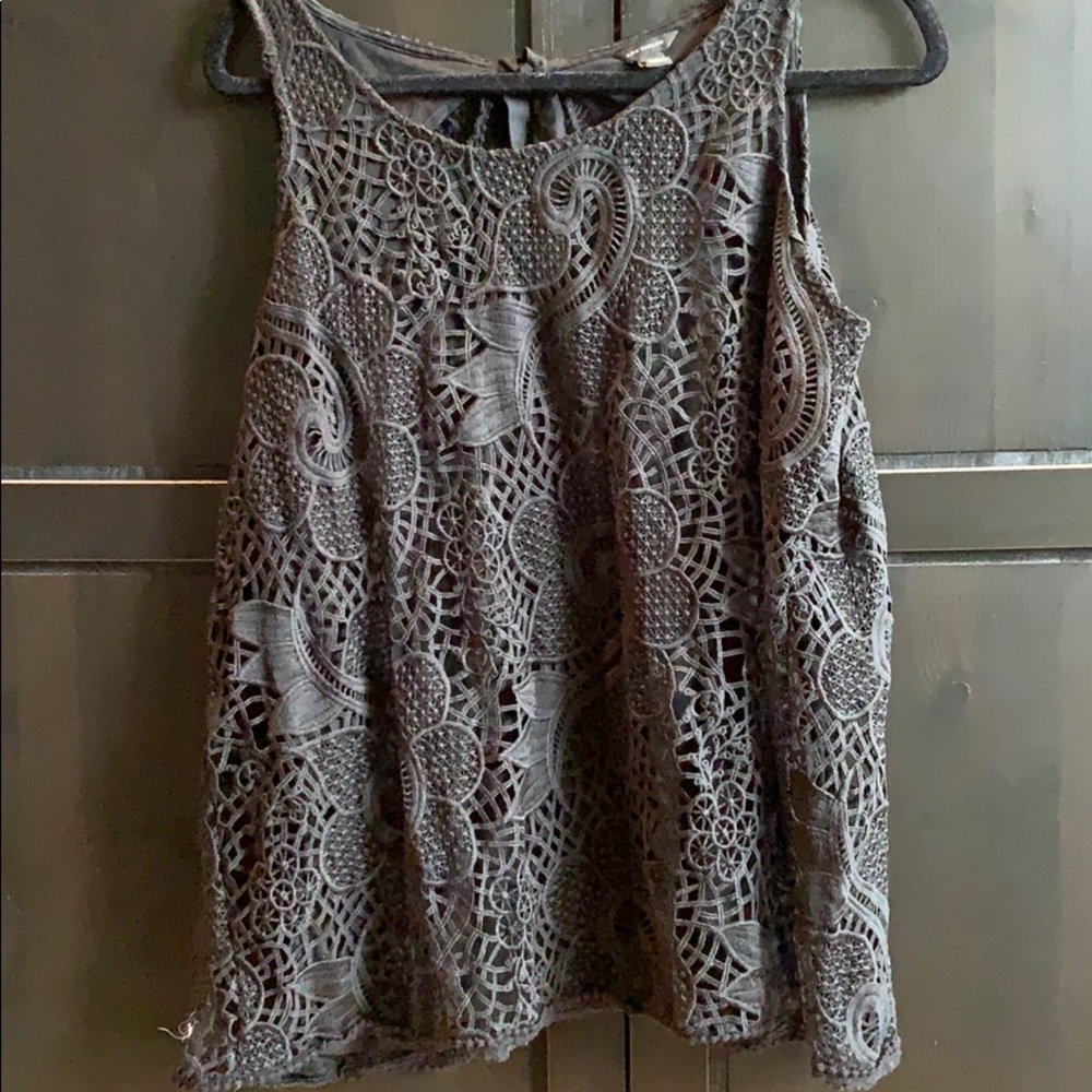 Lacey black tank top.